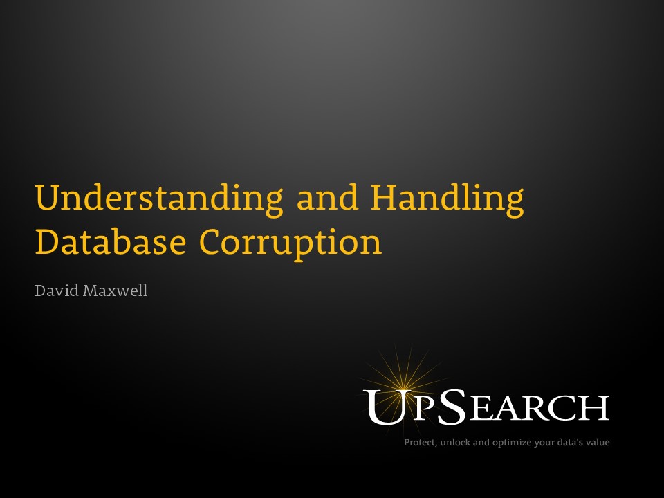 Understanding and Handling Database Corruption